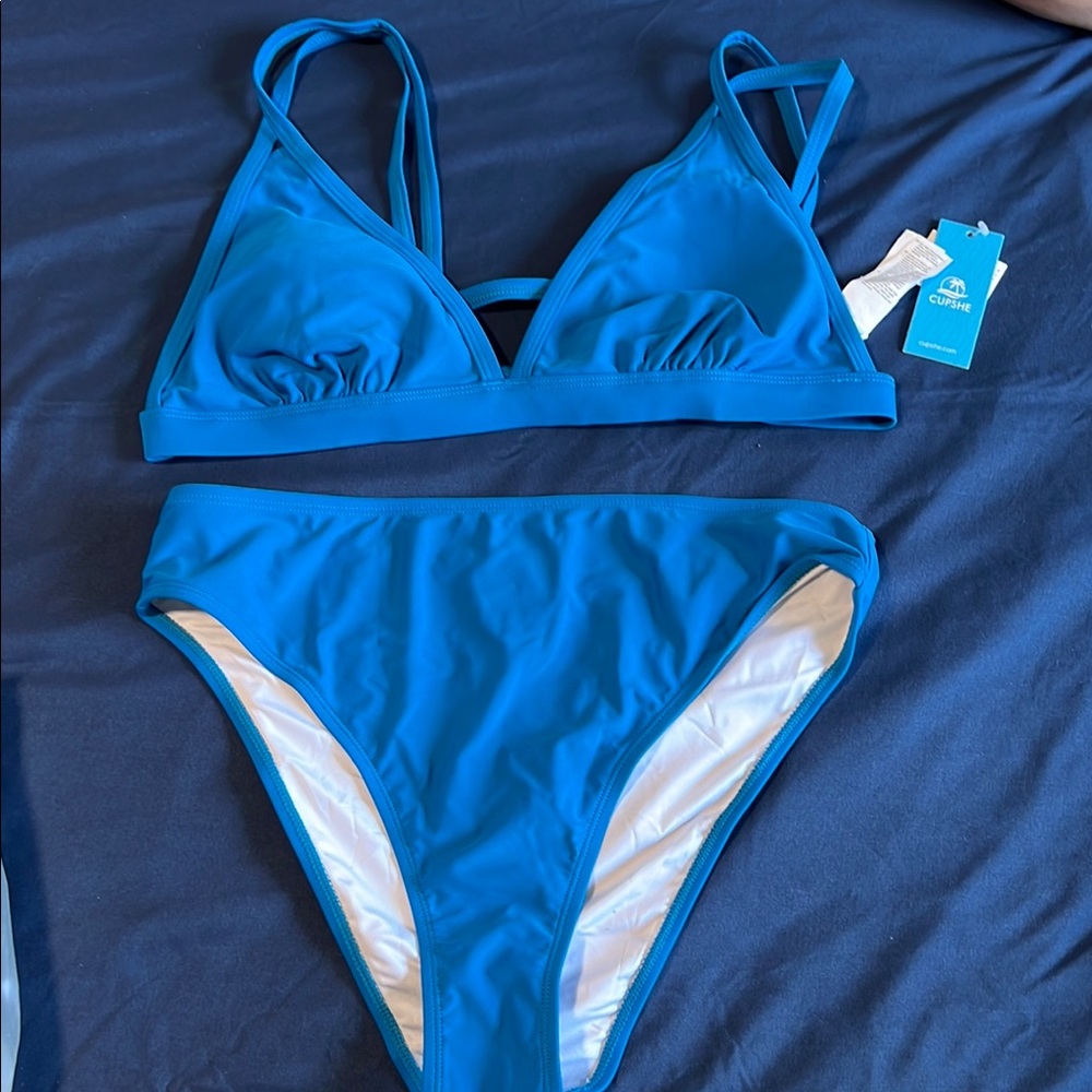 Cupshe Vibrant Blue Bikini Set